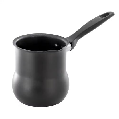 2.4 Cup Aluminum Nonstick Turkish Coffee Maker in Black with Cool Touch Handle