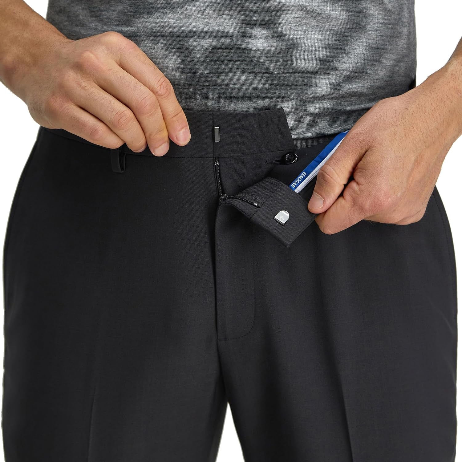 Mens Smart Wash Mens Slim Fit Flat Front Suit Separates Pant