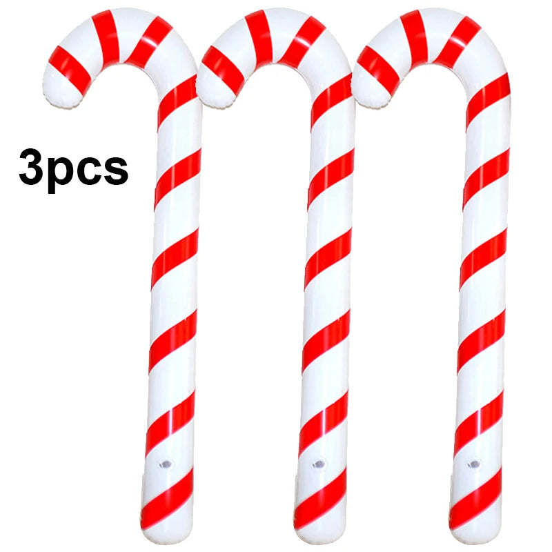 10/1PCS Large Christmas Candy Cane Balloons Inflatable Balloon Crutches Xmas Tree Hanging Ornaments Home Party Decor Supplies