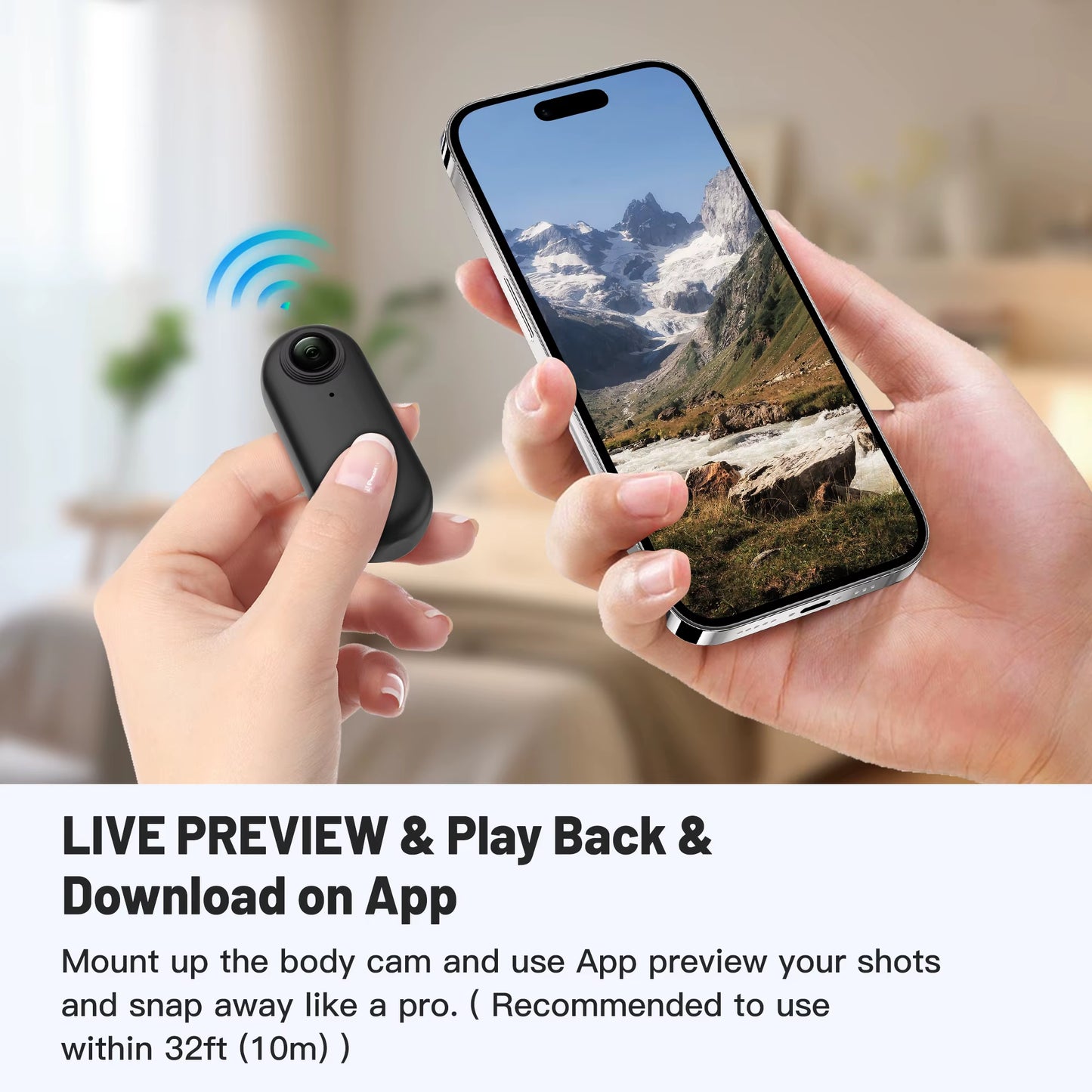 4K Mini Action Camer Wearable Cam with Waterproof Shell Wifi Bike Camera Friendly for Casual Cycling Vlog Action Wifi