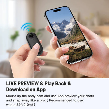 4K Mini Action Camer Wearable Cam with Waterproof Shell Wifi Bike Camera Friendly for Casual Cycling Vlog Action Wifi