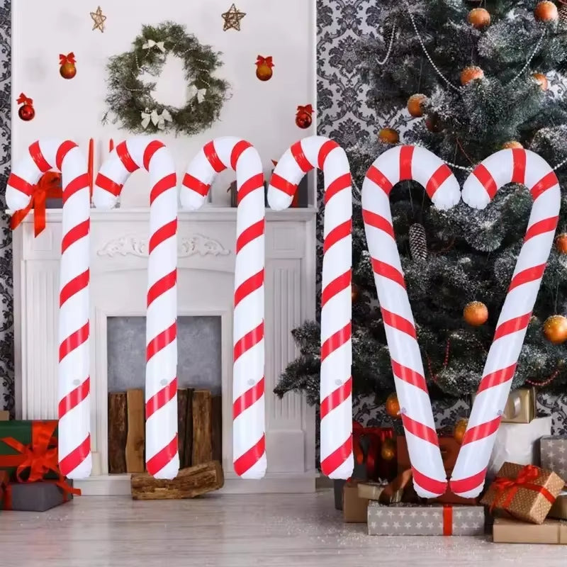 10/1PCS Large Christmas Candy Cane Balloons Inflatable Balloon Crutches Xmas Tree Hanging Ornaments Home Party Decor Supplies