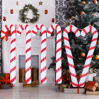 10/1PCS Large Christmas Candy Cane Balloons Inflatable Balloon Crutches Xmas Tree Hanging Ornaments Home Party Decor Supplies