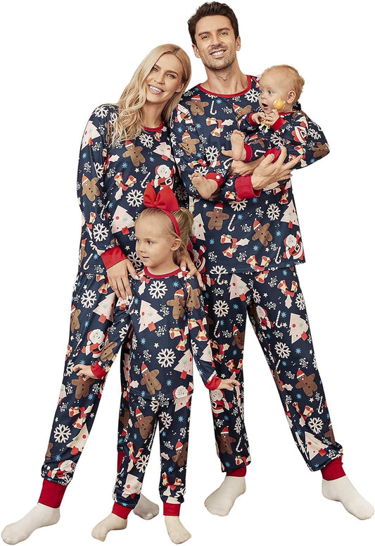 Christmas Pajamas for Family,Polyester Christmas Pjs Matching Sets,Mommy and Me Matching Outfits