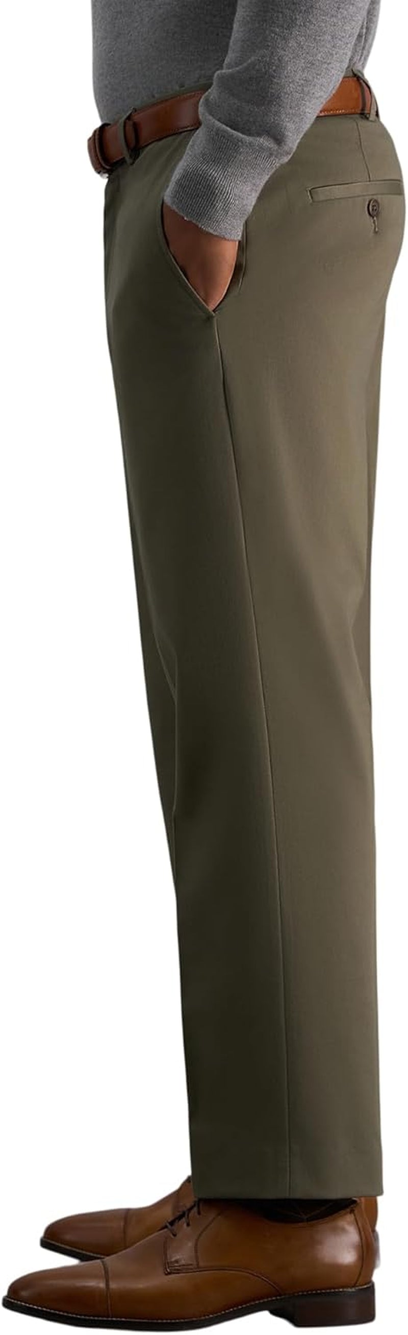 Men'S Premium No Iron Khaki Classic Fit Flat Front Casual Pant (Regular and Big & Tall Sizes)