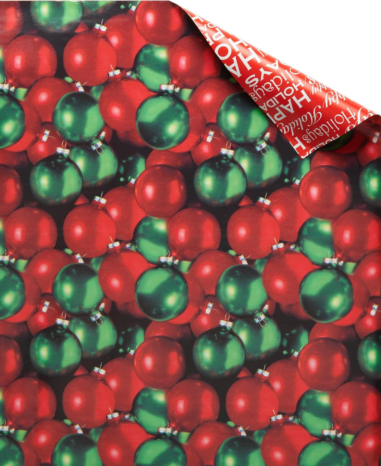 120 Sq. Ft. Vintage Christmas Wrapping Paper Bundle, Gingerbread, Ornaments, Peppermints (3 Extra Wide Rolls 40 In. X 12 Ft.)