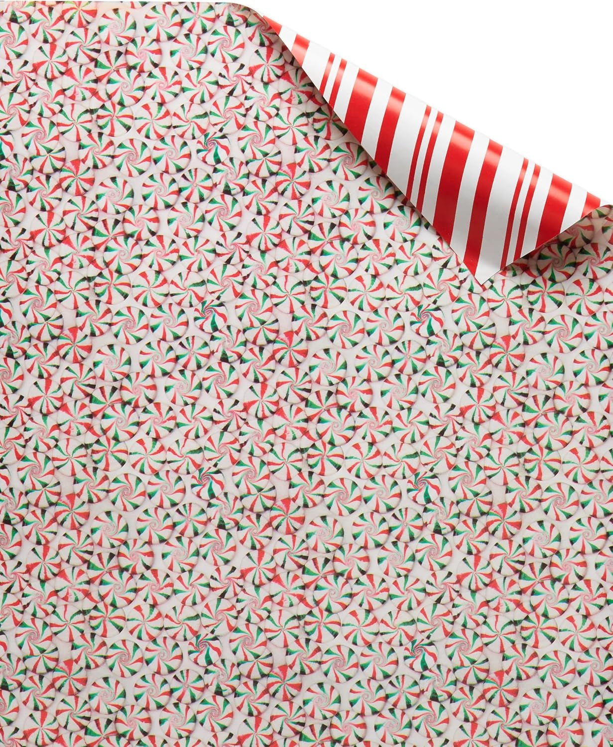120 Sq. Ft. Vintage Christmas Wrapping Paper Bundle, Gingerbread, Ornaments, Peppermints (3 Extra Wide Rolls 40 In. X 12 Ft.)