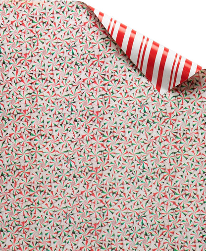 120 Sq. Ft. Vintage Christmas Wrapping Paper Bundle, Gingerbread, Ornaments, Peppermints (3 Extra Wide Rolls 40 In. X 12 Ft.)