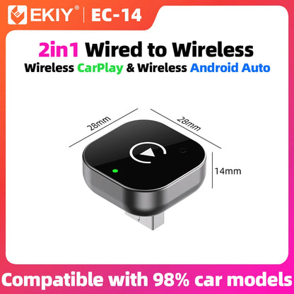 2In1 Carplay Dongle Android Auto Adapter Wired to Wireless Smart Box Car Accessories Intelligent System High Quality Luxury