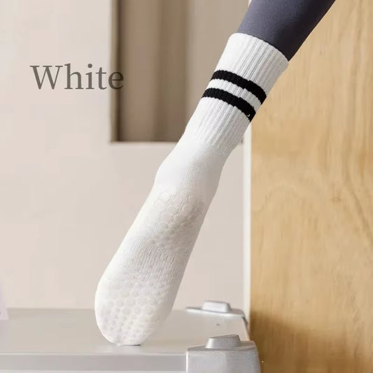 Yoga Socks Cotton Mid-Tube Bottom Professional Non-Slip Silicone Indoor Fitness Socks Gym Floor Soft Dance Pilates Sports Socks