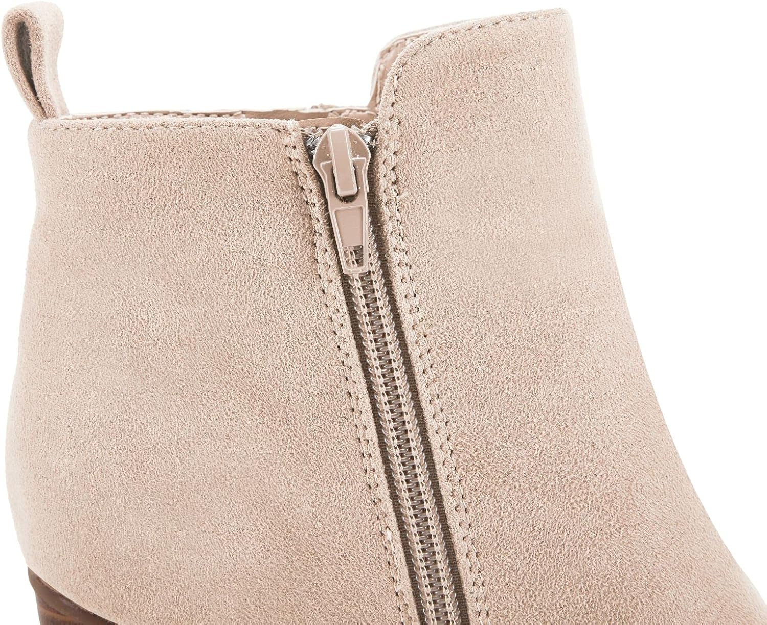Ankle Boots for Women Chunky Block Heel Side Zipper Pointd Toe Suede Fall Winter Bootie Shoes