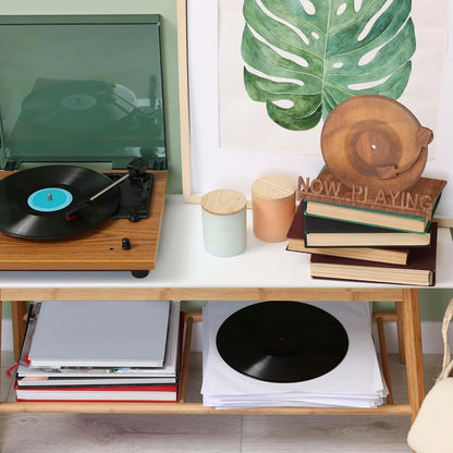Now Playing Vinyl Record Holder | Wooden Vinyl Record Storage Stands for Albums Display | Now Spinning Accessories Rack Wood - Record