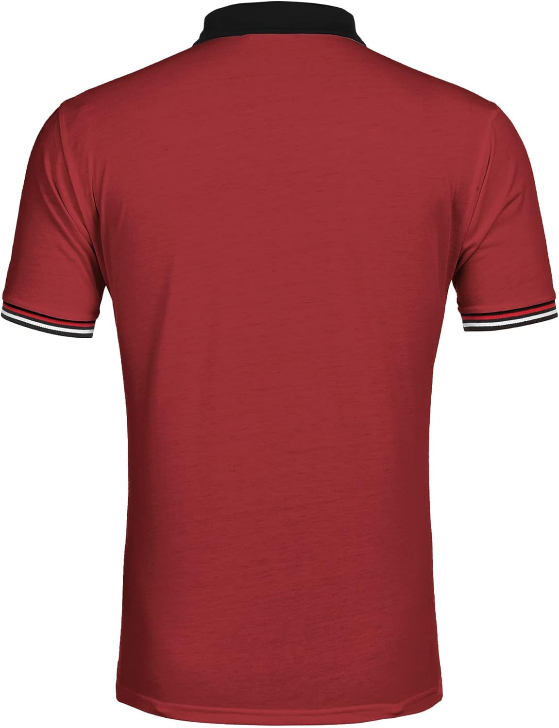 Mens Shirt Quick Dry Golf with Pocket Button up Polo, Wine Red, Xx-Large, Short Sleeve
