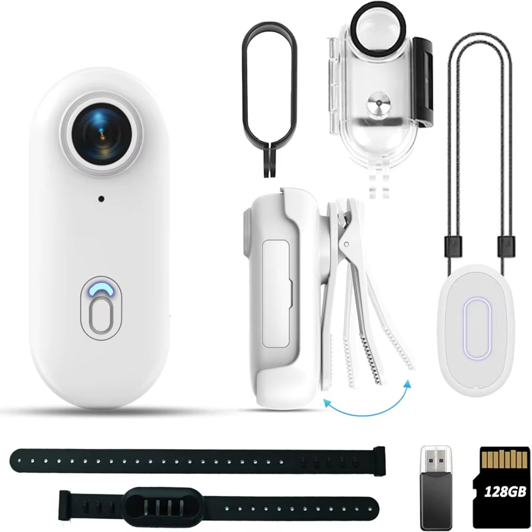 4K Mini Action Camer Wearable Cam with Waterproof Shell Wifi Bike Camera Friendly for Casual Cycling Vlog Action Wifi