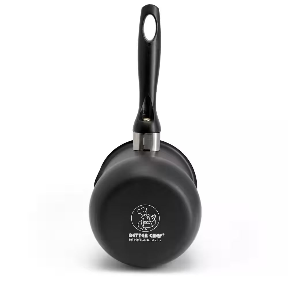 2.4 Cup Aluminum Nonstick Turkish Coffee Maker in Black with Cool Touch Handle