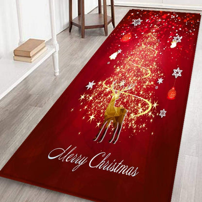 Christmas Runner Rugs, Soft Washable Christmas Reindeer Home Runner Rug Clearance, (6 * 2Ft) Xmas Area Rugs Non-Slip Christmas Rugs for Home Indoor