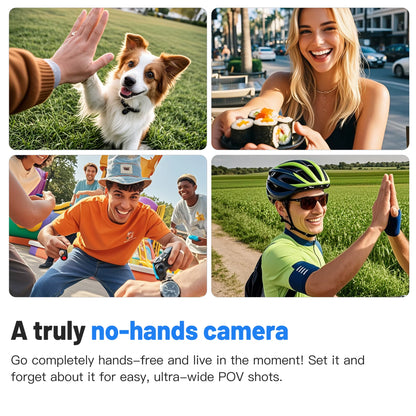 4K Mini Action Camer Wearable Cam with Waterproof Shell Wifi Bike Camera Friendly for Casual Cycling Vlog Action Wifi
