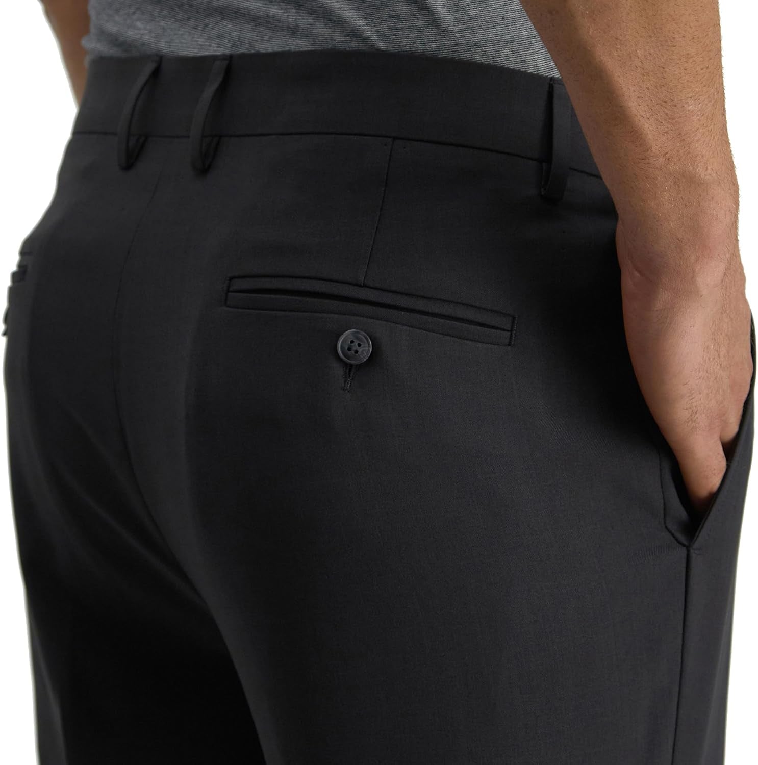 Mens Smart Wash Mens Slim Fit Flat Front Suit Separates Pant